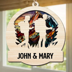 Hiking-Couple-Best-Gifts-For-Hikers-Personalized-Suncatcher-Ornament