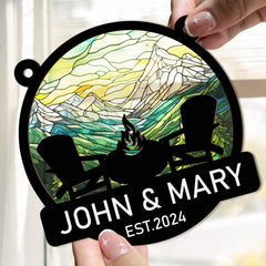 Camping Couple Chair - Personalized Window Hanging
