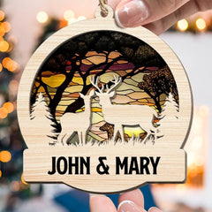 Deer Couple Hunting Gift - Personalized Suncatcher (2)
