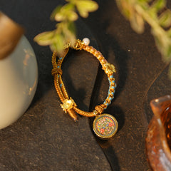 Thangka Buddha Wealth and Prosperity Zakiram Goddess of Wealth Circular Thangka Pendant
