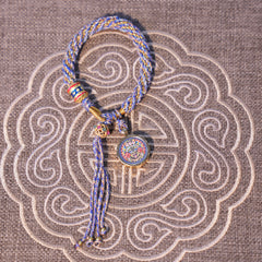 Thangka Buddha Wealth and Prosperity Zakiram Goddess of Wealth Circular Thangka Pendant