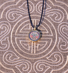 Thangka Buddha Wealth and Prosperity Zakiram Goddess of Wealth Circular Thangka Pendant